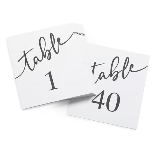 Clean & Modern - Table Number Cards - 1 - 40