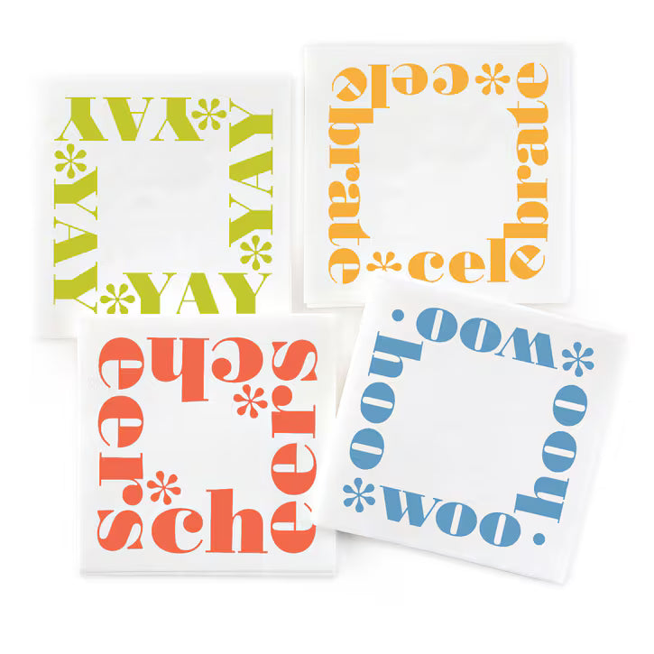 Bold Words Napkin Set - Beverage