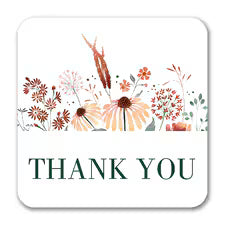 Floral Thank You Label - Square