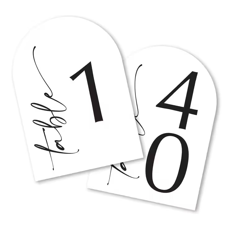 Decorative Arch - Table Number Cards - 1 - 40