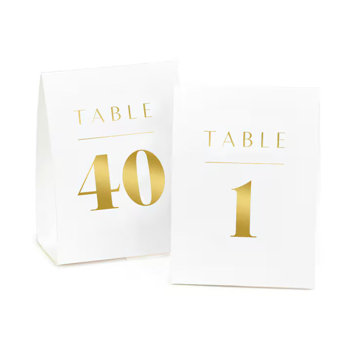 Glittering Table Number Tents 1-40