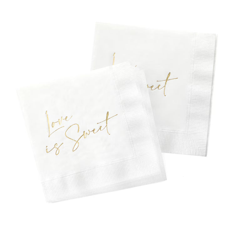 Gold Foil Sweetened Love Cocktail Napkin