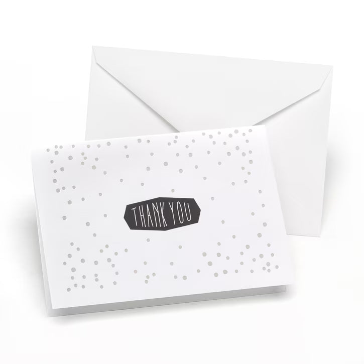 Polka Dot Thank You Cards - Silver