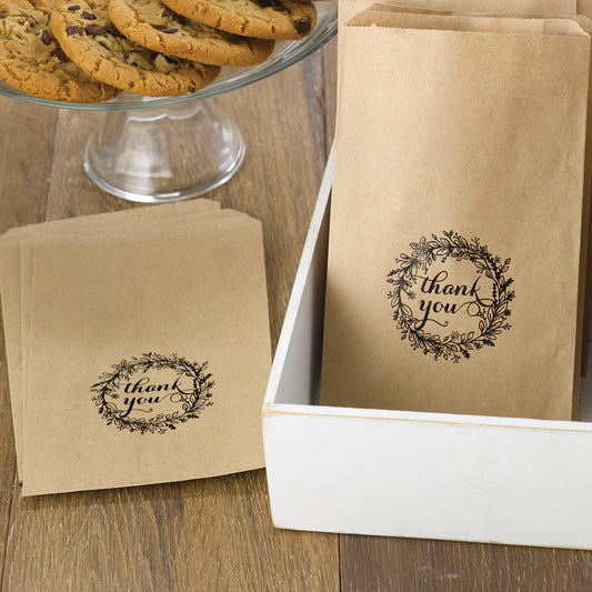 Rustic Wreath Treat Bags - Kraft
