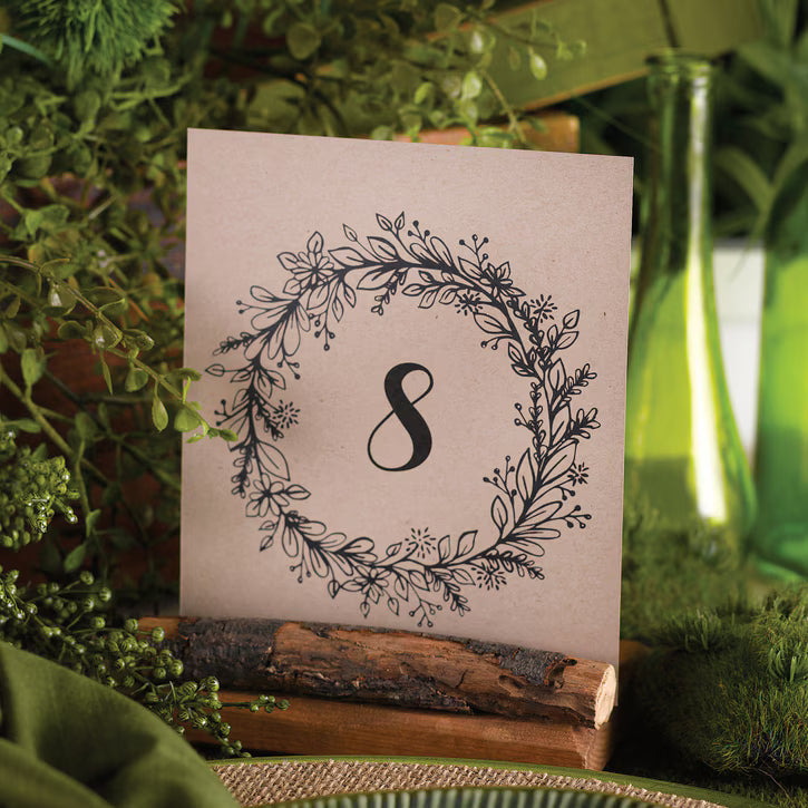 Rustic Wreath - Table Number Cards - 1 - 40