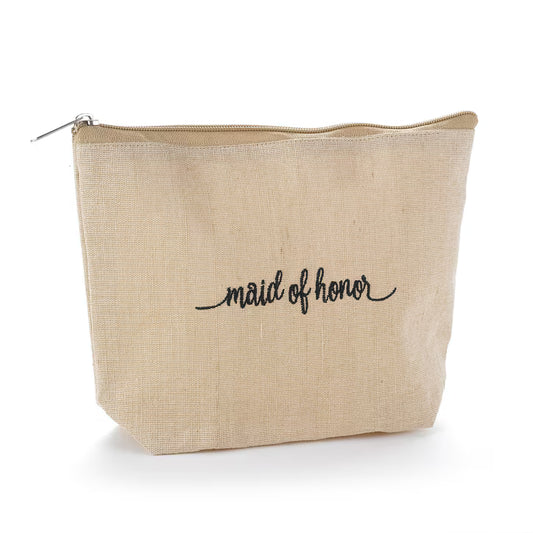 Maid of Honor - Jute Cosmetic Bag