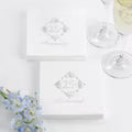 Silver Foil 25th Anniversary Cocktail Napkins