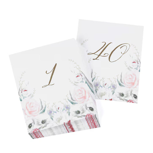 Ethereal Floral - Table Number Cards - 1 - 40