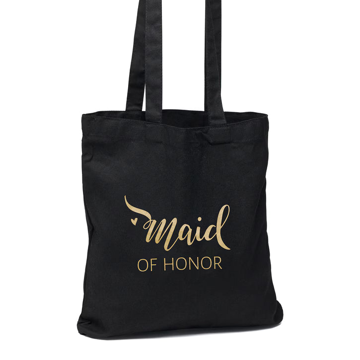 Maid of Honor Black Tote Bag