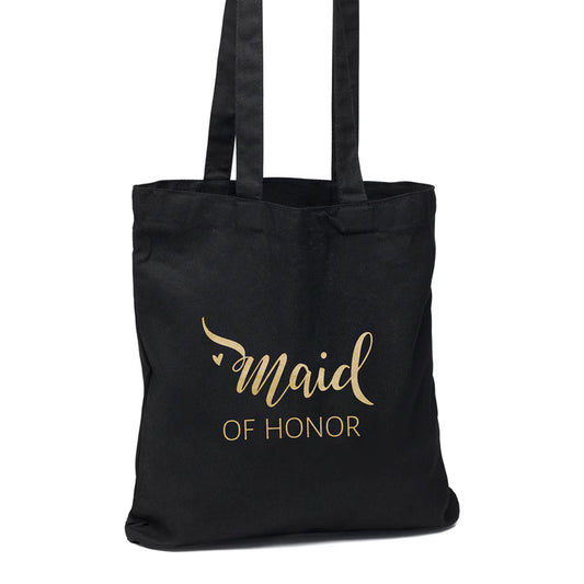 Maid of Honor Black Tote Bag