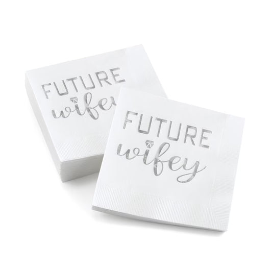 Silver Foil Future Wifey Cocktail Napkins