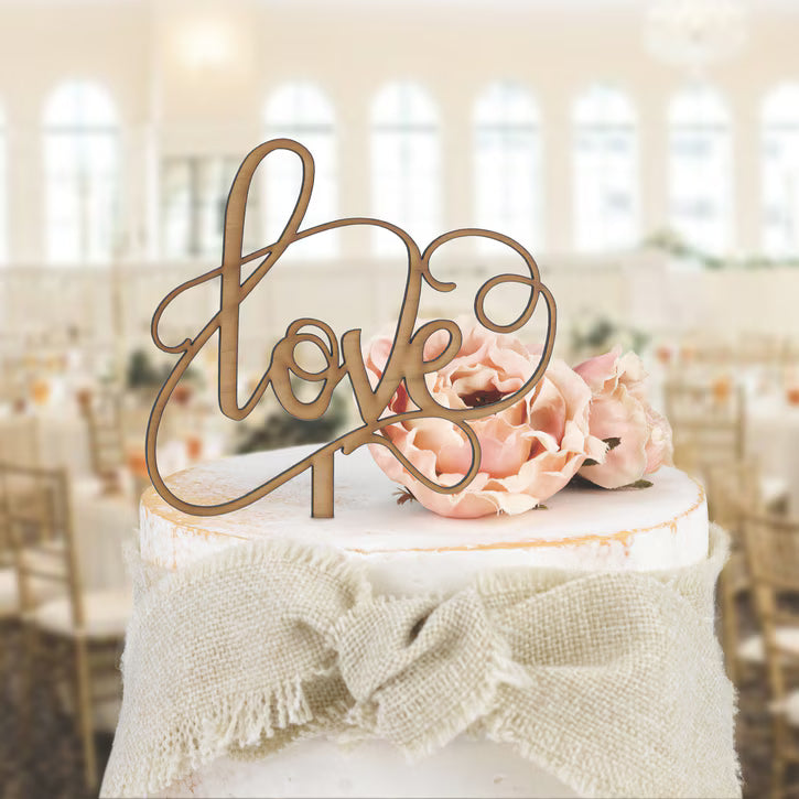 Woodgrain Love - Cake Pick