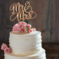 Mr & Mrs Wood Cake Pick
