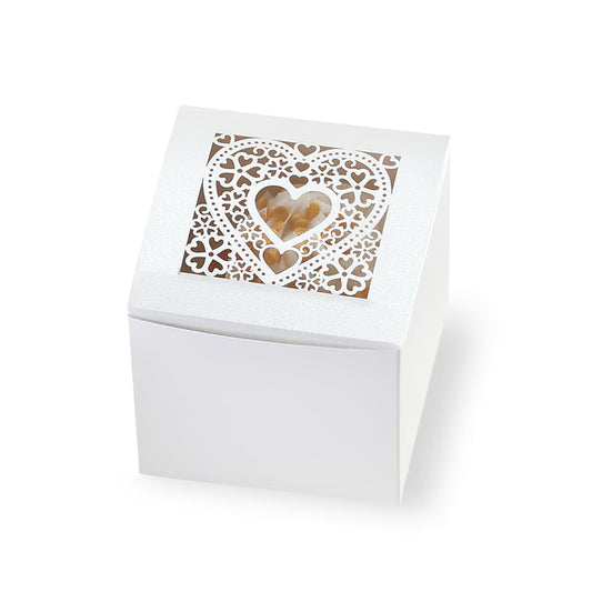 Heart Laser Cut Cupcake Boxes