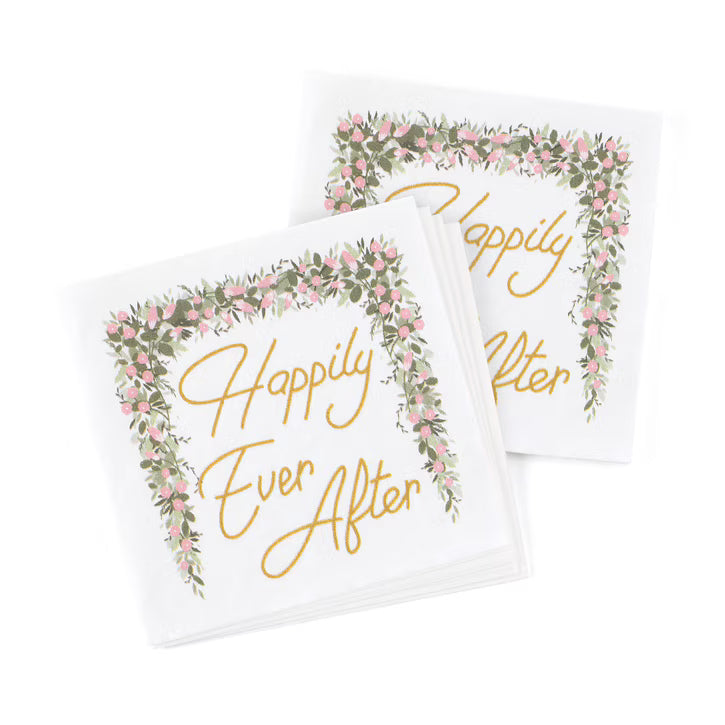 Happily Ever After Greenery Cocktail Napkin