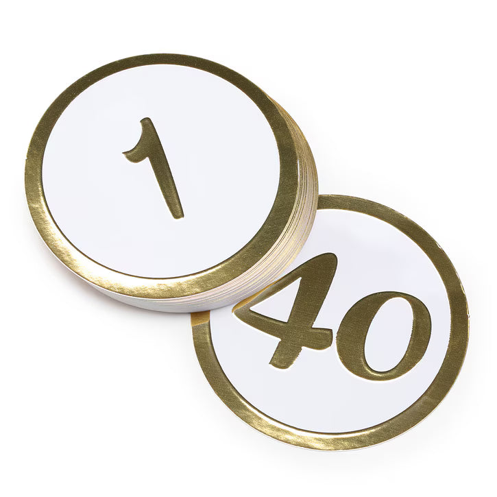 Gold - Table Number Cards - 1 - 40