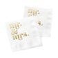 Gold Foil Mr. & Mrs. Cocktail Napkin