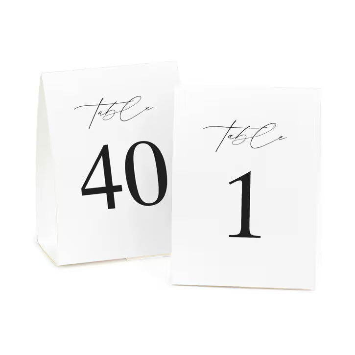 Stylish  Table Number Tents 1-40