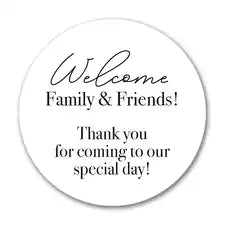 Welcome Family & Friends Labels