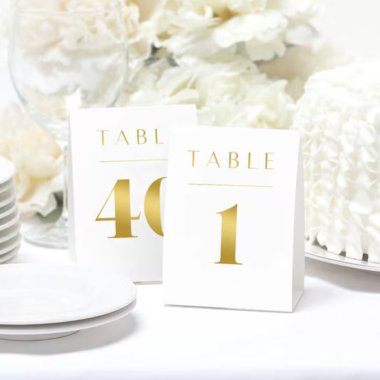 Glittering Table Number Tents 1-40
