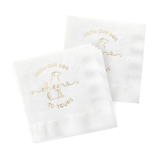 Gold Foil From Our Dog Cocktail Napkin