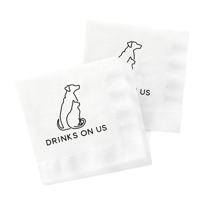 Drinks On The Pets Cocktail Napkins