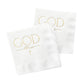 Gold Foil God Bless Beverage Napkin